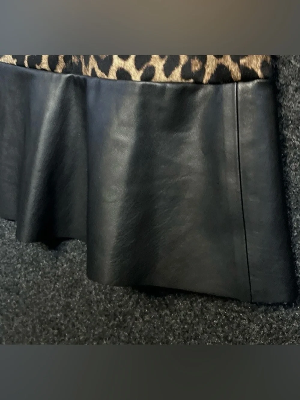 Michael Kors Womens Leopard Print Faux-Leather Trim Dress XL